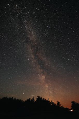 milky way, night, stars Wallpaper 640x960