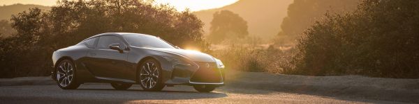 Lexus LC 500, sunset Wallpaper 1590x400