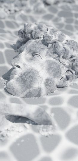 David, sculpture, underwater Wallpaper 1440x2960