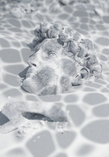 David, sculpture, underwater Wallpaper 1640x2360