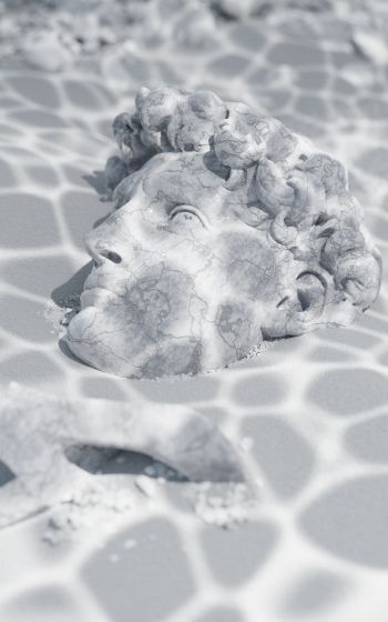 David, sculpture, underwater Wallpaper 800x1280
