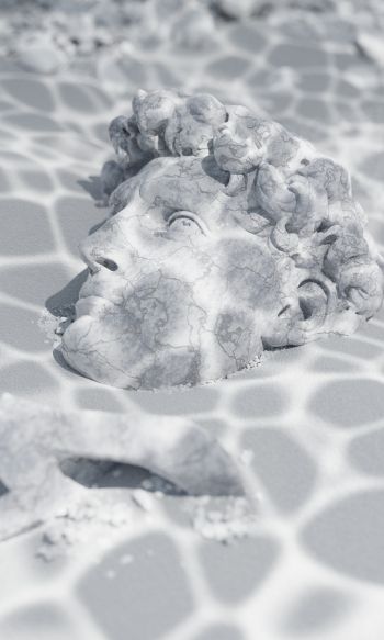 David, sculpture, underwater Wallpaper 1200x2000