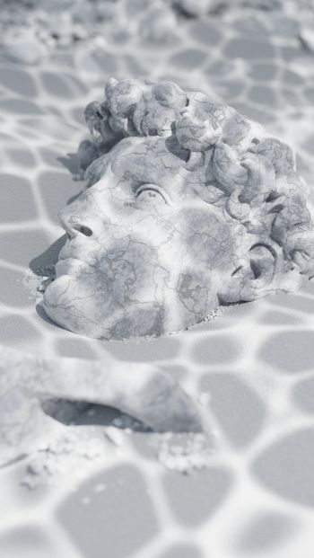 David, sculpture, underwater Wallpaper 640x1136