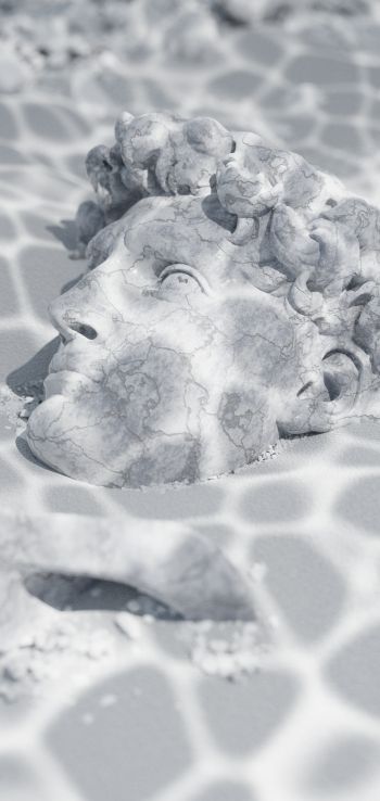 David, sculpture, underwater Wallpaper 720x1520