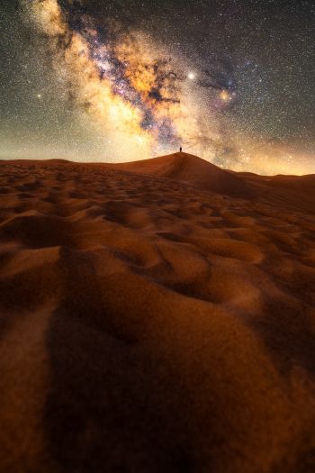 desert, milky way, night Wallpaper 640x960