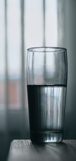glass of water, window Wallpaper 1440x3040