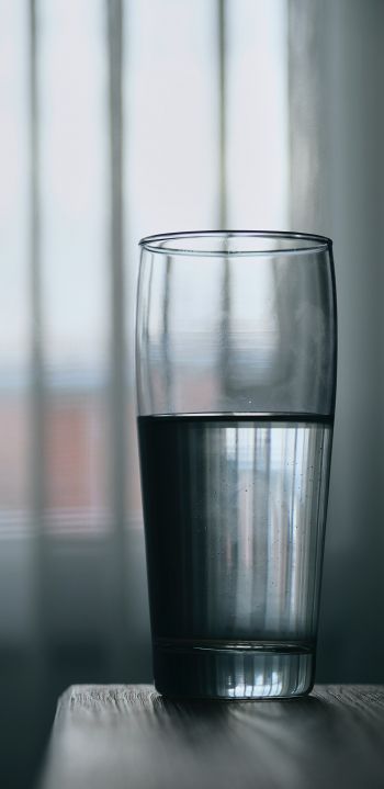 glass of water, window Wallpaper 1440x2960