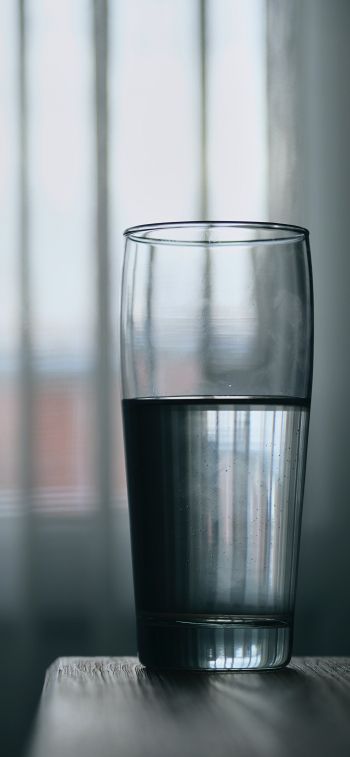 glass of water, window Wallpaper 1284x2778