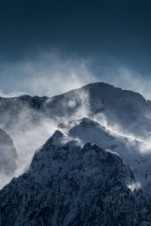 mountains, snow, wind Wallpaper 4016x6016