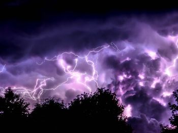 thunderstorm, lightning, night Wallpaper 1024x768