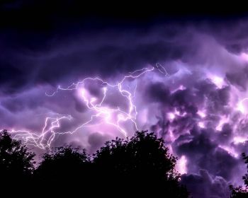 thunderstorm, lightning, night Wallpaper 1280x1024