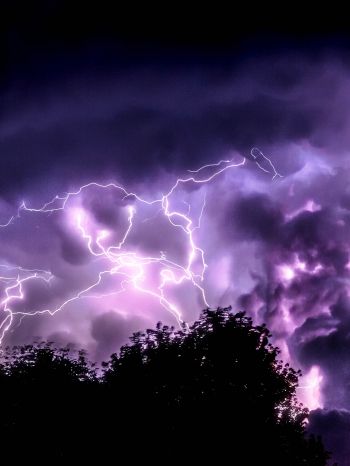 thunderstorm, lightning, night Wallpaper 1620x2160
