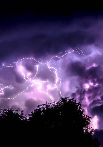thunderstorm, lightning, night Wallpaper 1668x2388