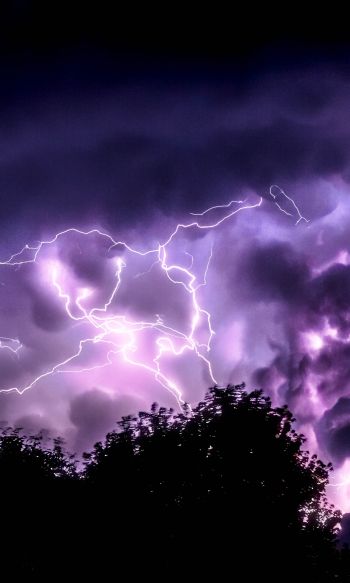 thunderstorm, lightning, night Wallpaper 1200x2000
