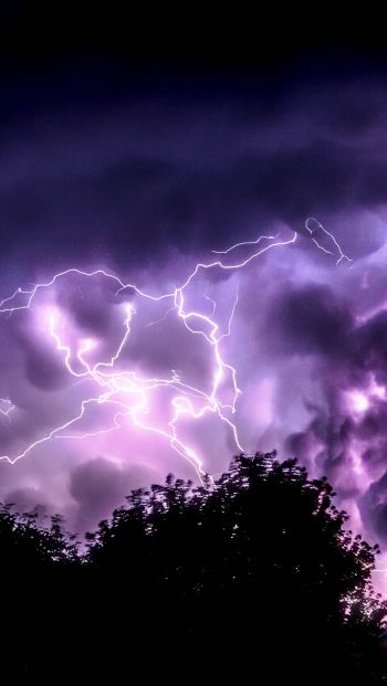 thunderstorm, lightning, night Wallpaper 640x1136