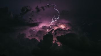 lightning, sky, clouds Wallpaper 2048x1152