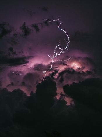 lightning, sky, clouds Wallpaper 1668x2224