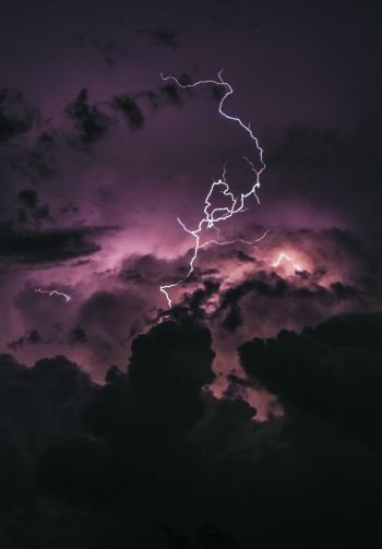 lightning, sky, clouds Wallpaper 1640x2360