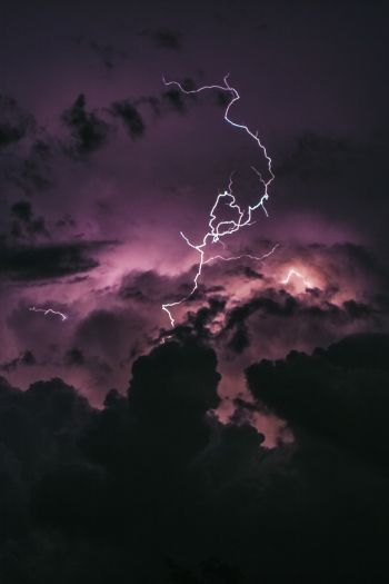 lightning, sky, clouds Wallpaper 640x960