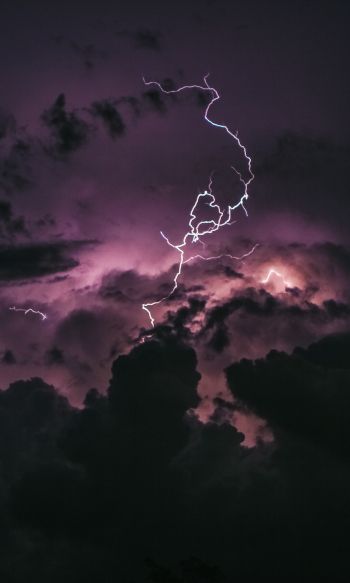 lightning, sky, clouds Wallpaper 1200x2000