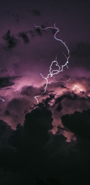 lightning, sky, clouds Wallpaper 1440x2960