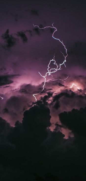 lightning, sky, clouds Wallpaper 1440x3040