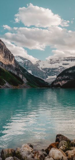 Lake Louise, Canada, mountains Wallpaper 1440x3040
