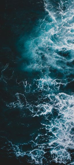 waves, sea foam Wallpaper 1080x2400