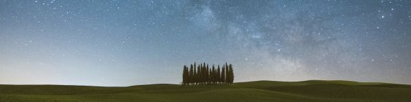 Tuscany, Italy, night Wallpaper 1590x400