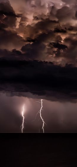 lightning, thunderstorm, night Wallpaper 828x1792