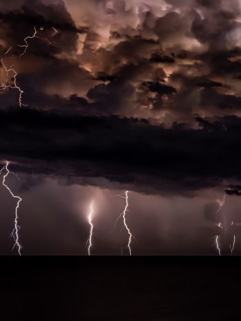 lightning, thunderstorm, night Wallpaper 1536x2048