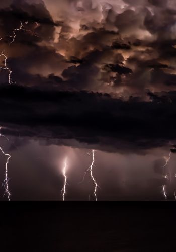 lightning, thunderstorm, night Wallpaper 1668x2388