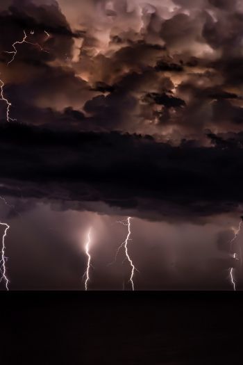 lightning, thunderstorm, night Wallpaper 640x960