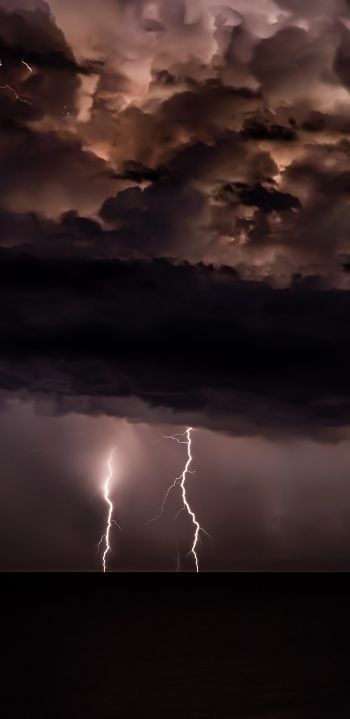 lightning, thunderstorm, night Wallpaper 1080x2220