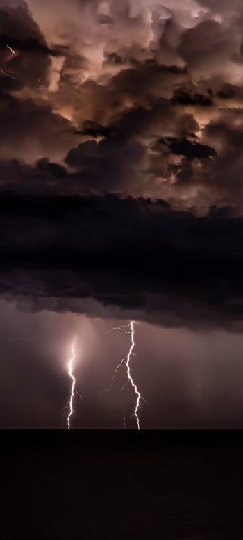 lightning, thunderstorm, night Wallpaper 1080x2400
