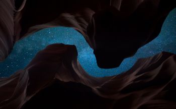 rocks, night, stars Wallpaper 2560x1600