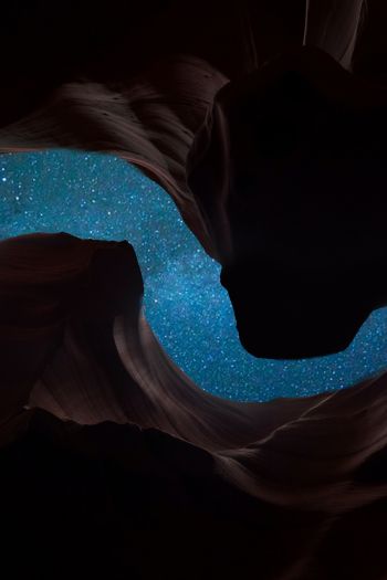 rocks, night, stars Wallpaper 640x960