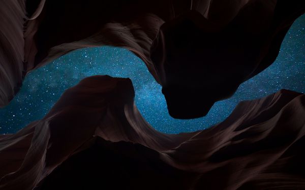 rocks, night, stars Wallpaper 1920x1200