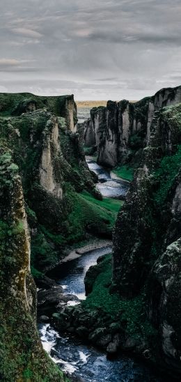 Iceland, mountains, river Wallpaper 1080x2280