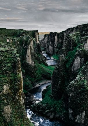 Iceland, mountains, river Wallpaper 1640x2360