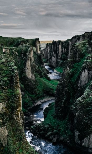 Iceland, mountains, river Wallpaper 1200x2000