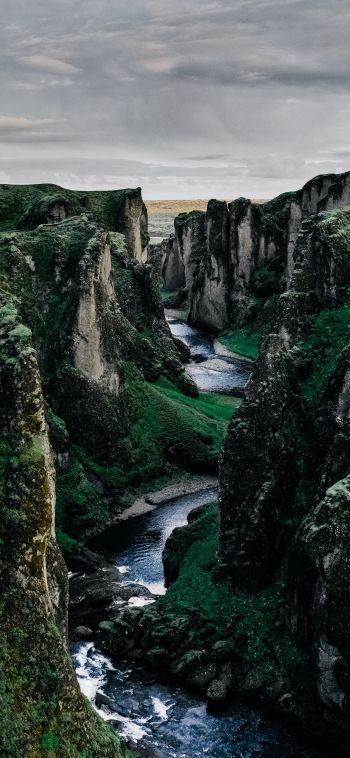 Iceland, mountains, river Wallpaper 1080x2340