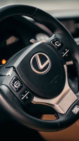 Обои 640x1136 руль, салон автомобиля, Lexus