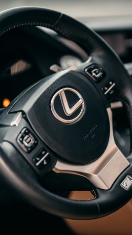 steering wheel, car interior, Lexus Wallpaper 750x1334