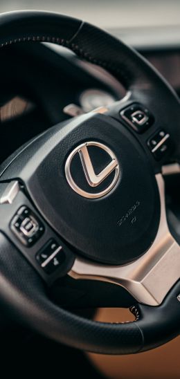 steering wheel, car interior, Lexus Wallpaper 1440x3040