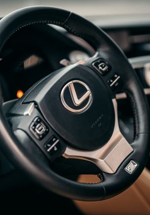 Обои 1640x2360 руль, салон автомобиля, Lexus