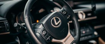 steering wheel, car interior, Lexus Wallpaper 2560x1080
