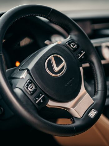 steering wheel, car interior, Lexus Wallpaper 1536x2048
