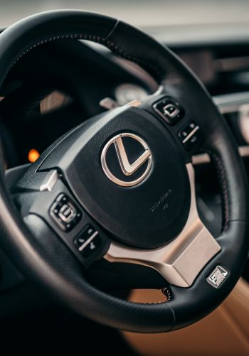 steering wheel, car interior, Lexus Wallpaper 1668x2388