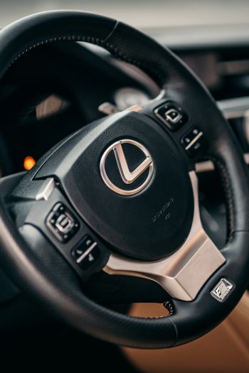 steering wheel, car interior, Lexus Wallpaper 640x960